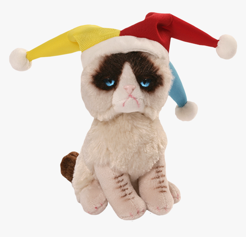 Grumpy Cat Jester Plush Stuffed Animal Toy , Png Download - Grumpy Cat Peluş, Transparent Png, Free Download