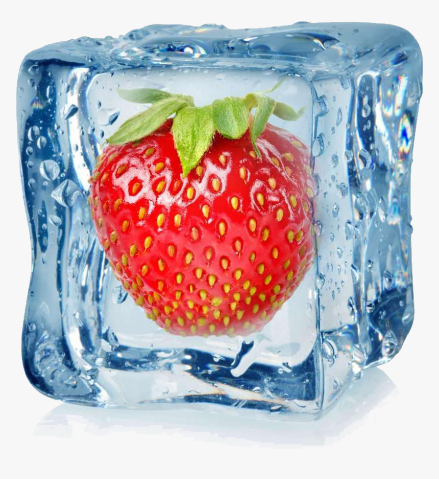 Transparent Strawberry Pie Clipart - Frozen Strawberry In Ice Cube, HD Png Download, Free Download