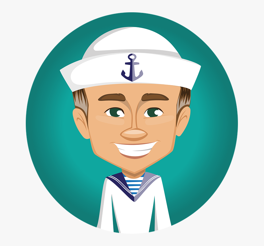 Sailor, Man, Boat, Smiling, Cadet, Anchor, Sailor Hat - Sailor Man Clipart Png, Transparent Png, Free Download