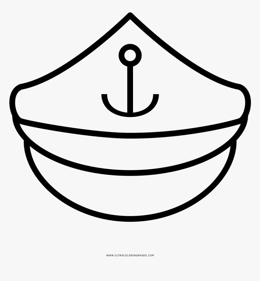 Sailor Hat Coloring Page - Line Art, HD Png Download, Free Download