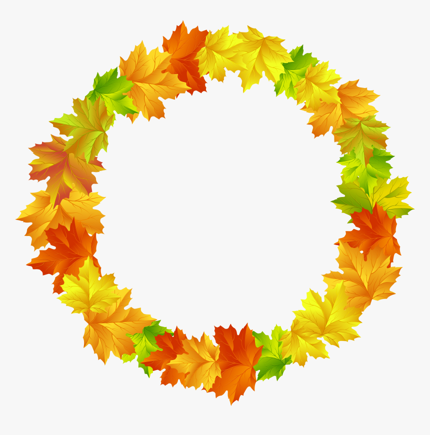 Fall Round Frame Clip - Autumn Leaves Circle Png, Transparent Png, Free Download