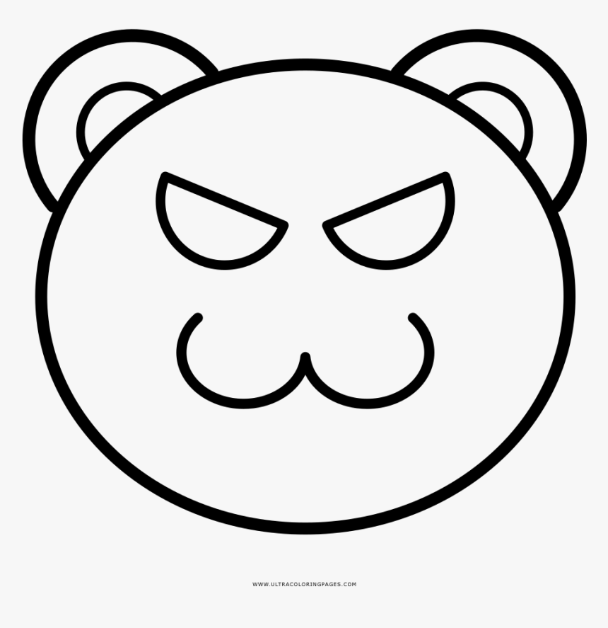 Evil Coloring Page - Cat Outline Face Clipart, HD Png Download, Free Download