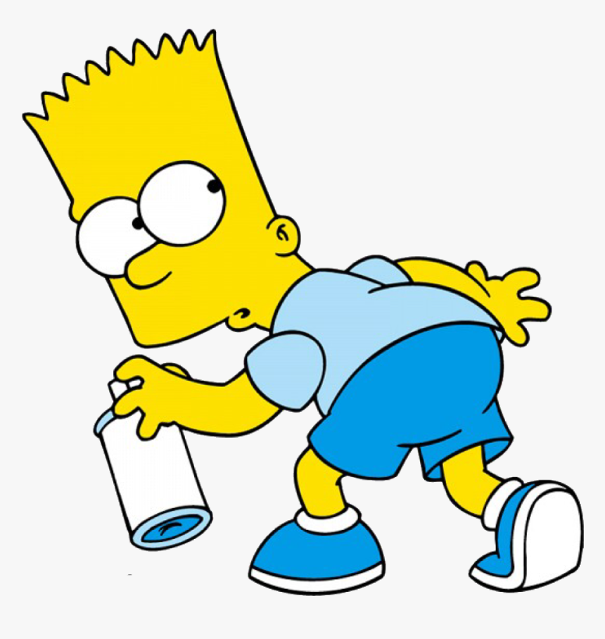 Simpsons Bart Spray Spraypaint Freetoedit - Bart Simpson Spray Can, HD Png Download, Free Download