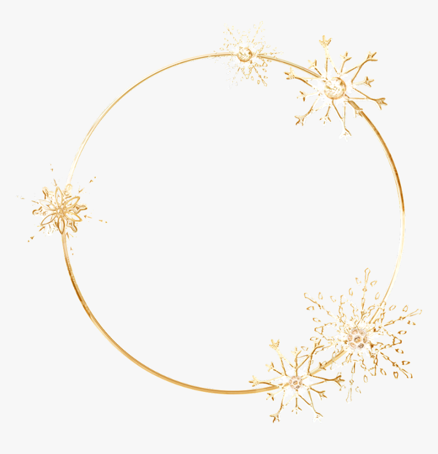 #gold #snowflakes #wreath #frame #border #decor #decoration - Background Vòng Hoa, HD Png Download, Free Download
