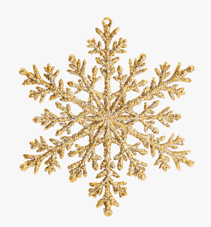 Snowflake With Glitter, Gold, 11cm - Schneeflocke Gold, HD Png Download, Free Download