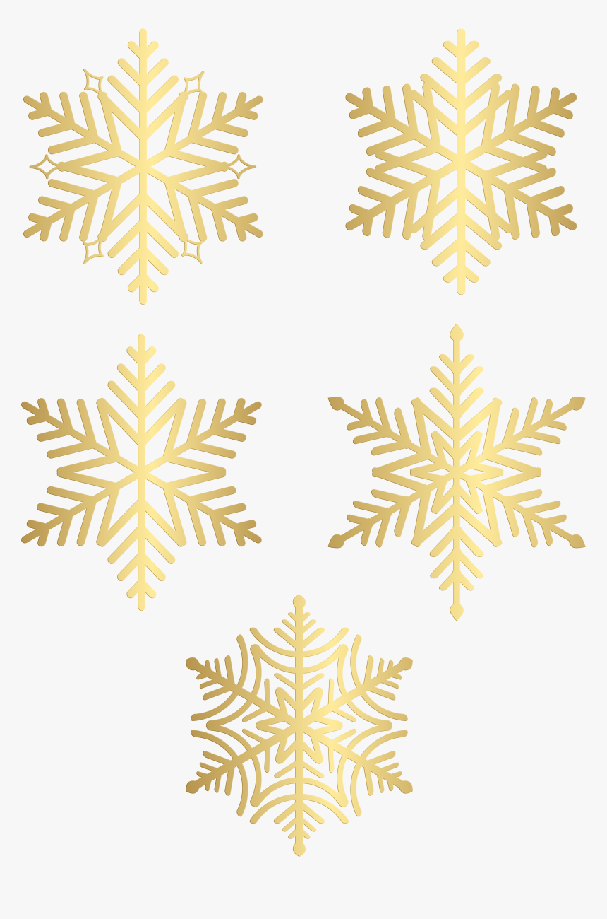Snowflakes Gold Clip Art Deco Image - Motif, HD Png Download, Free Download