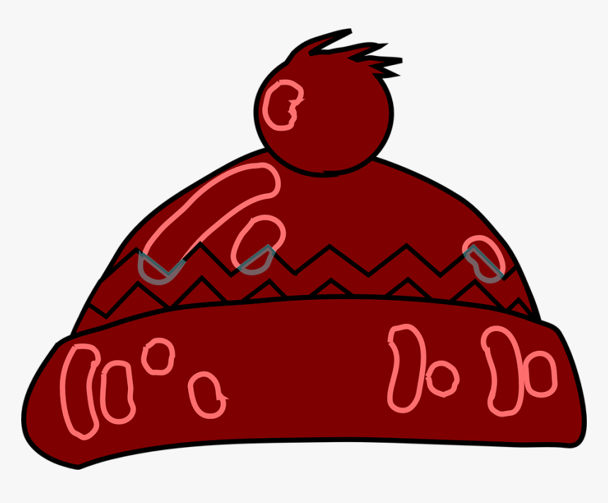 Hat, Winter, Maroon, Wooly - Winter Hat Clipart, HD Png Download, Free Download