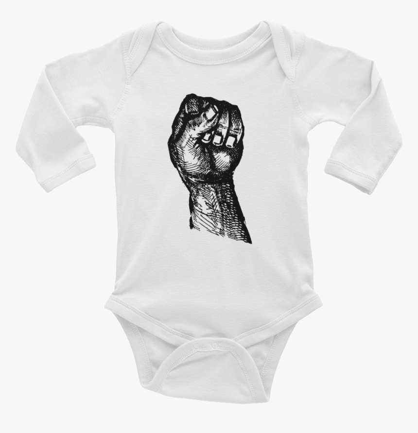 Closed Power Fist Baby Onesie Long Sleeve - Black Lives Matter Drawing, HD Png Download, Free Download