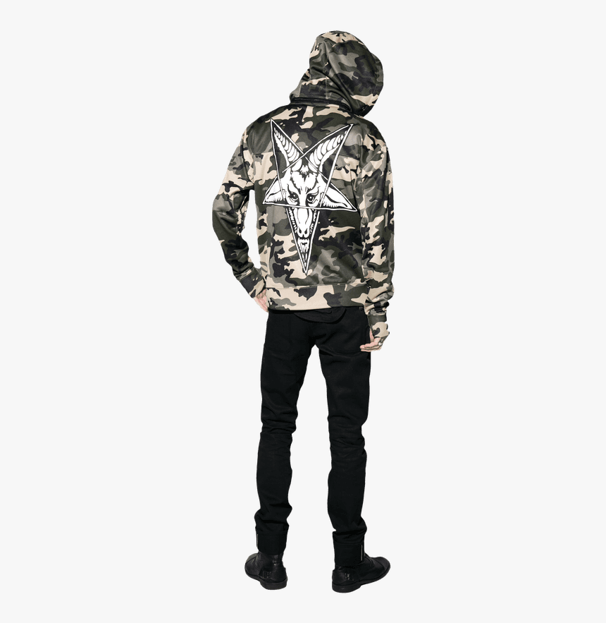 Baphomet Camo - Zip Up - Baphomet Jacket, HD Png Download, Free Download