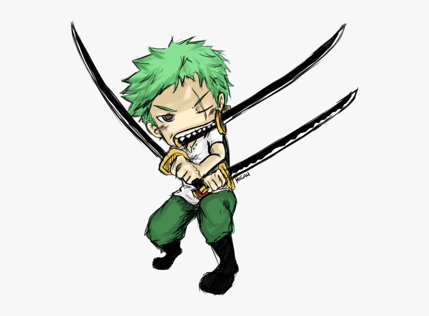 Chibi One Piece Zoro - Chibi Zoro One Piece, HD Png Download - kindpng.