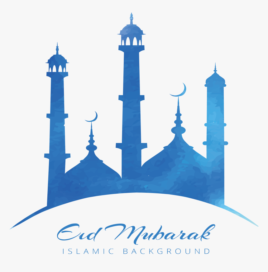 Blue Quran Sky Zayed Mosque Ramadan Poster Clipart - Eid Mubarak Png Logo, Transparent Png, Free Download