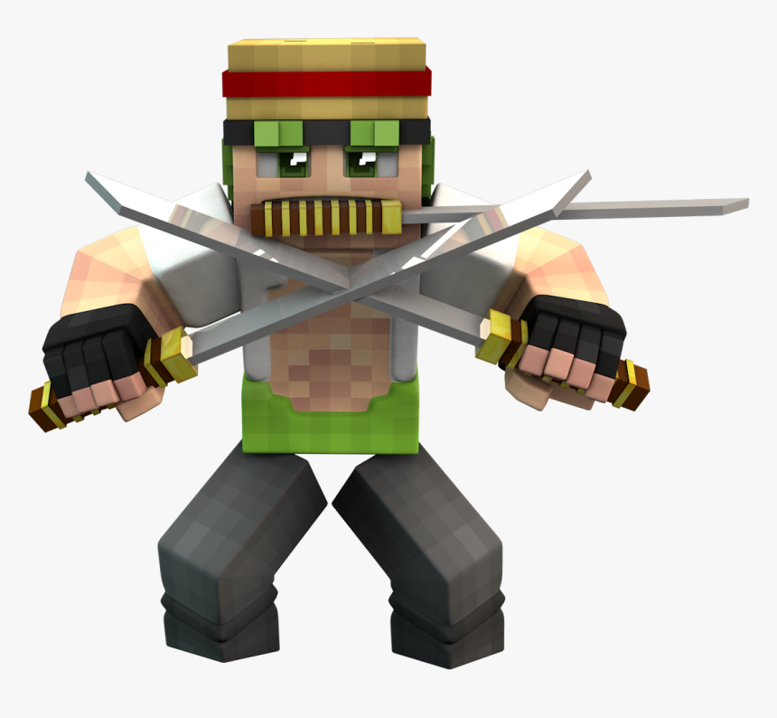 Skin Render Roronoa Zoro Avis Conseille Forum Funcraft - Roronoa Zoro Skin Minecraft, HD Png Download, Free Download