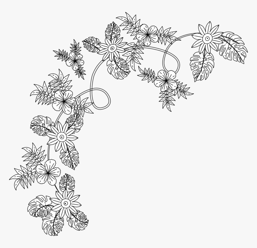 Monochrome - Flower Decor Icon Png, Transparent Png, Free Download