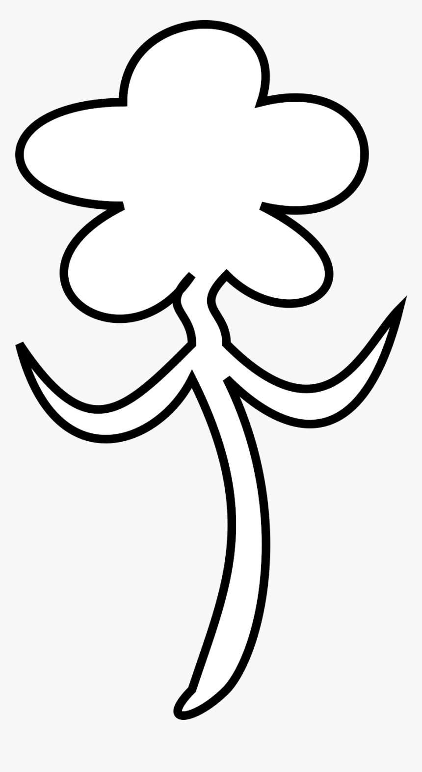 Line Animation -flower Clip Arts - Stem With Leaves Plant Black And White Clipart, HD Png Download, Free Download