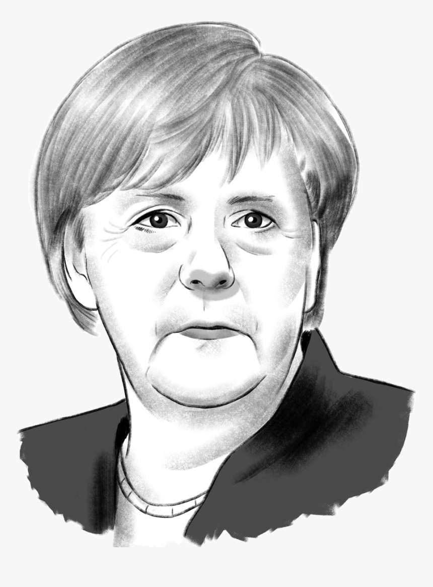 Angela Merkel Black And White Drawing, HD Png Download, Free Download