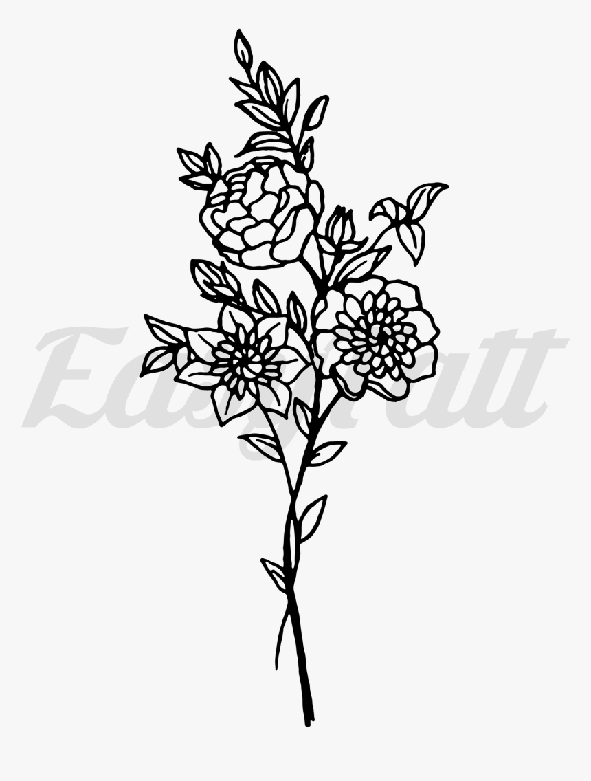 Tall Flowers - Drawing Flower Tall, HD Png Download, Free Download