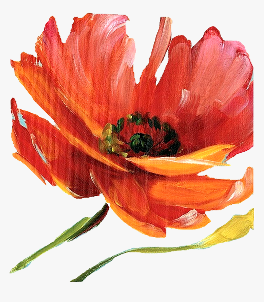 Red And Orange Flower Watercolor Png, Transparent Png, Free Download