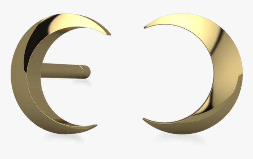 Waxing Moon Yellow Gold Earring - Body Jewelry, HD Png Download, Free Download