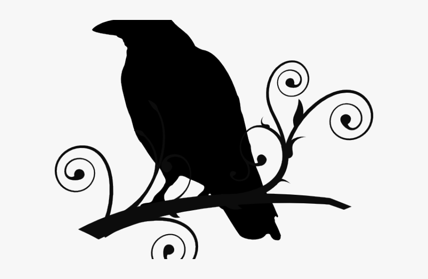 Tribal Clipart Raven - Raven On A Branch Silhouette, HD Png Download, Free Download