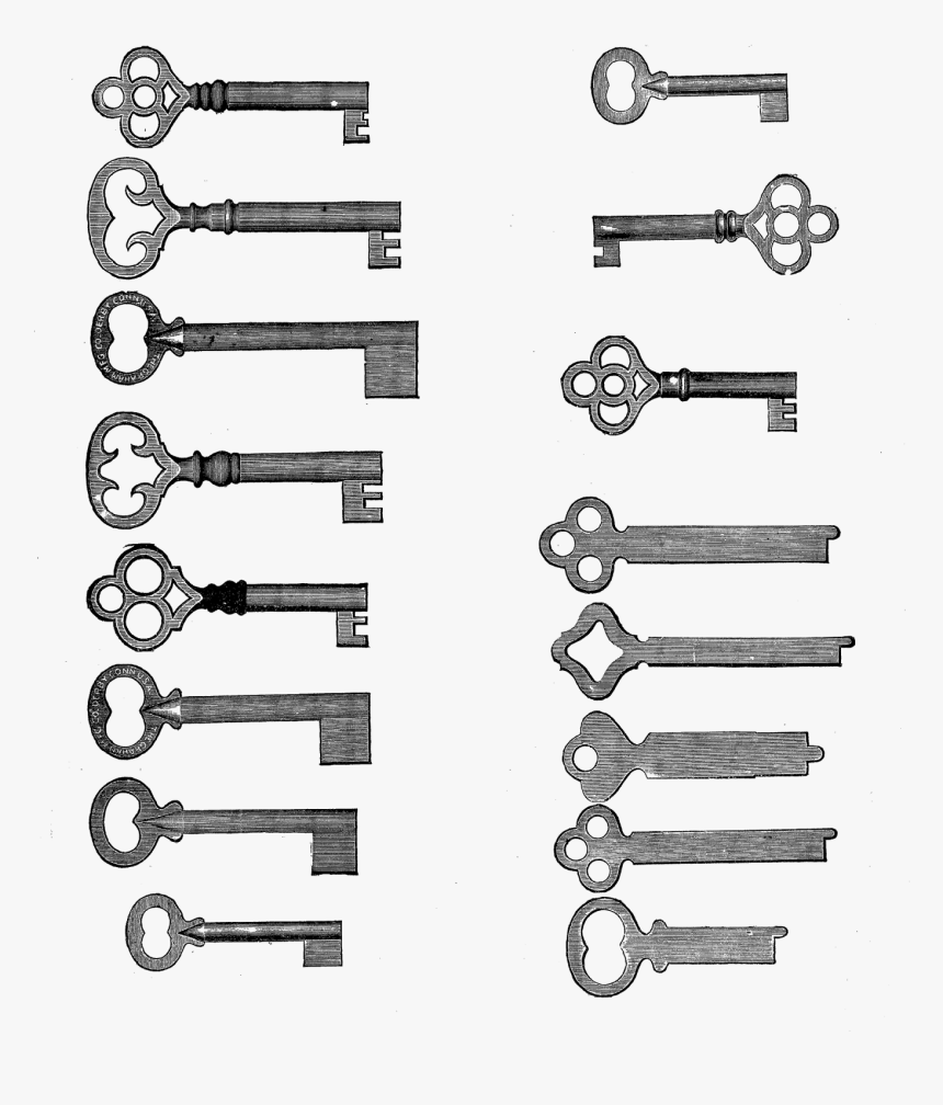 Vintage Key Clip Art Collage, HD Png Download, Free Download