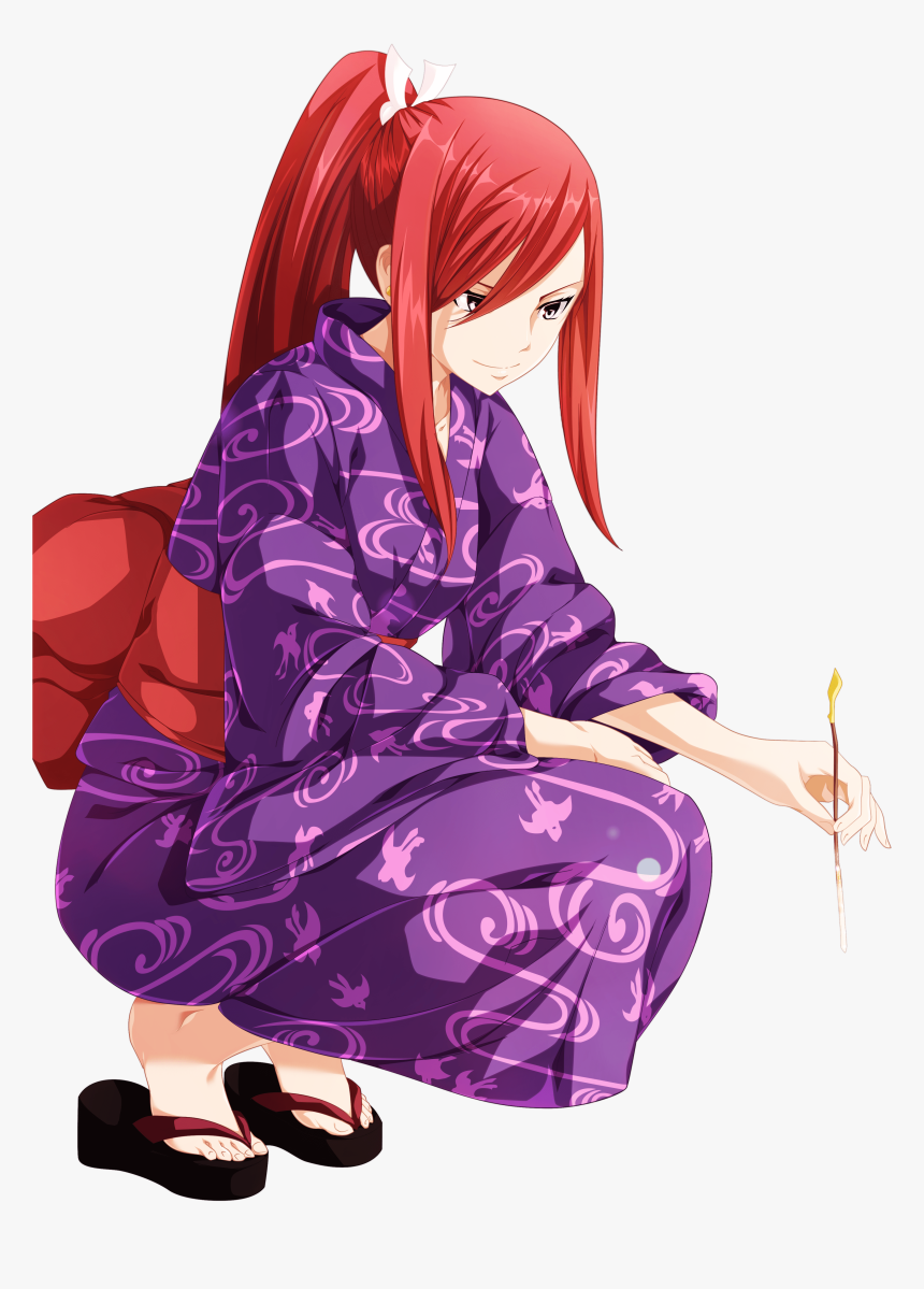 Fairy Tail Erza Scarlet , Png Download - Erza Wearing Traditional Clothes, Transparent Png, Free Download
