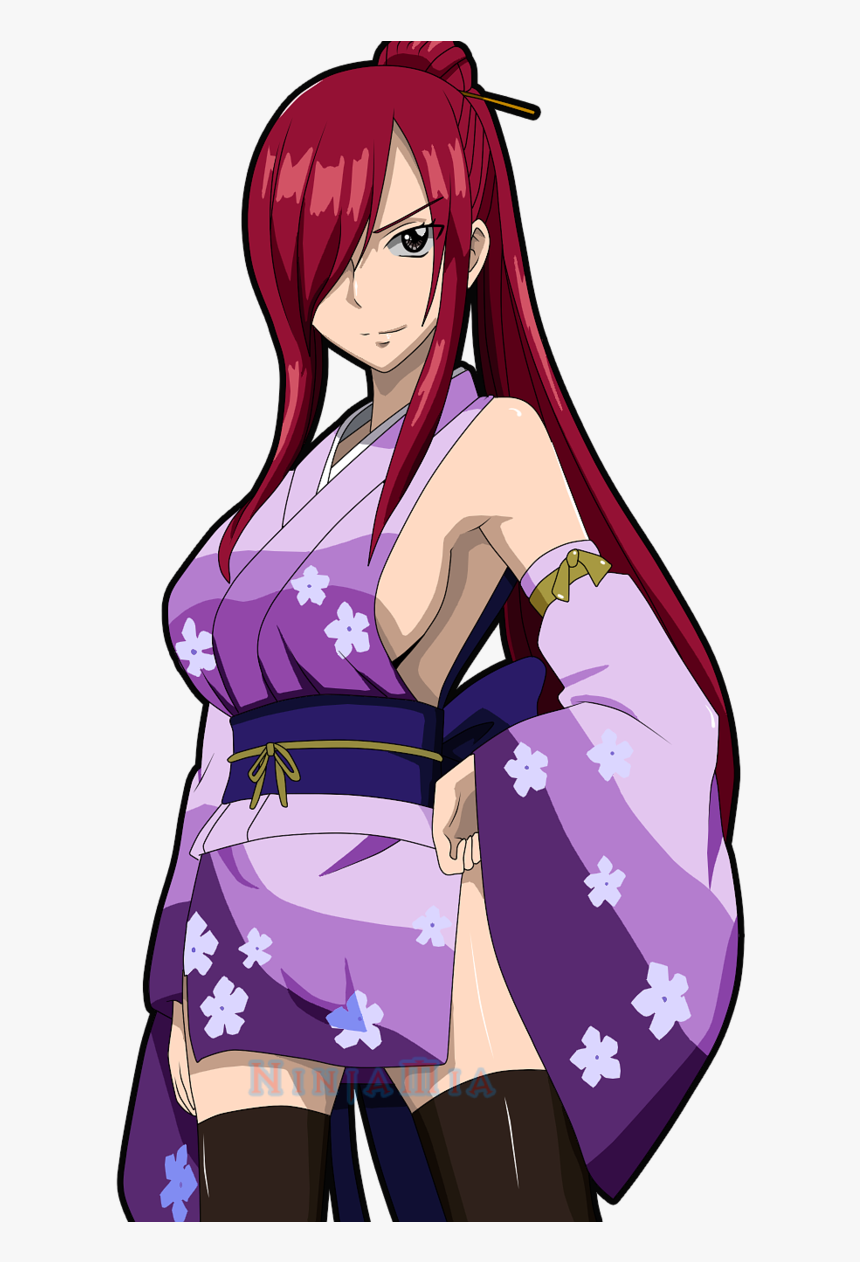 Fairy Tail Erza Kimono, HD Png Download - kindpng.