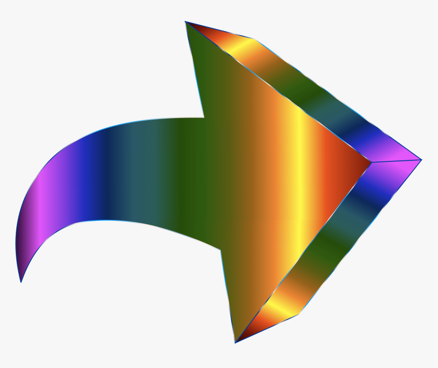 Prismatic 3d Arrow - 3d Arrow Png Gif, Transparent Png, Free Download