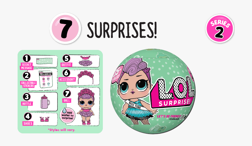 Lol Surprise Seven Layers Of Surprise - Stiker Lol Surprise Lil Sisters, HD Png Download, Free Download