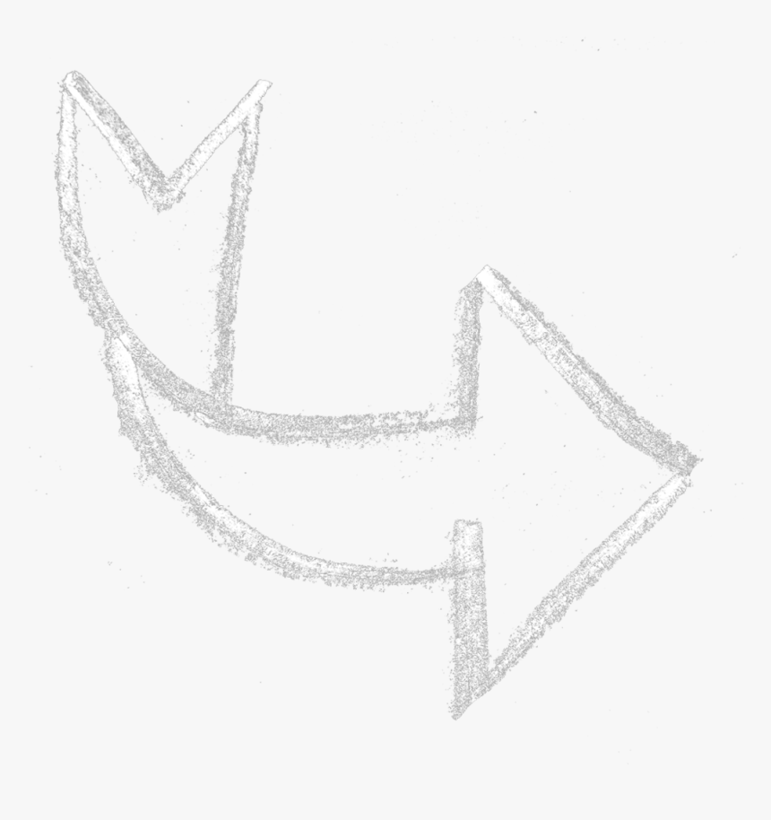 Sketched White Arrow No Background, HD Png Download, Free Download