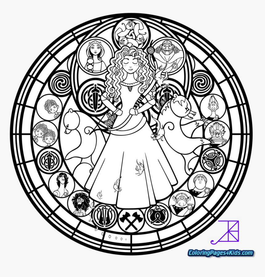 Disney Stained Glass Coloring Pages, HD Png Download, Free Download