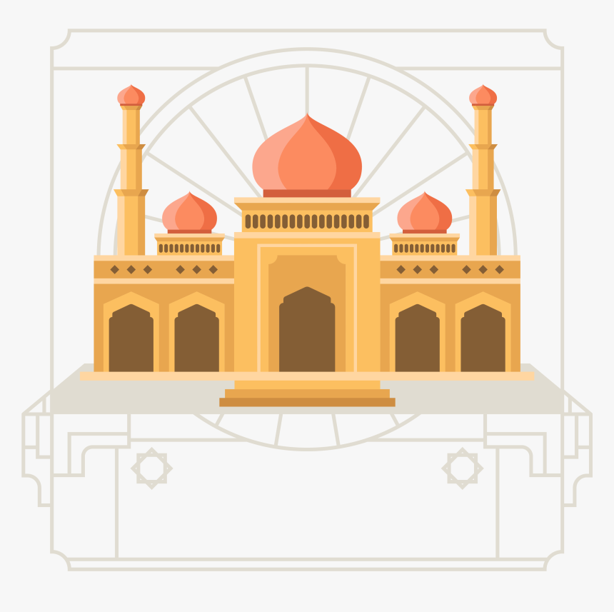 Mosque Islamic Architecture Flat Design - Masjid Vector Png Background Muharram, Transparent Png, Free Download