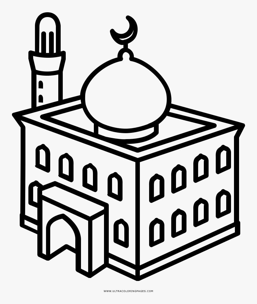 Masjid Coloring Pages At Getcolorings Com Free - Coloring Pages Masjid, HD Png Download, Free Download