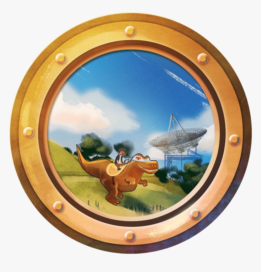 Dino By The Dish Porthole By Louie Zong Via Artcorgi - Watercolor Painting, HD Png Download, Free Download