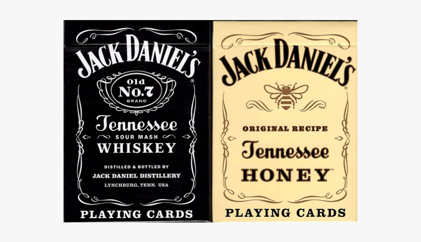 Jack Daniel"s Black/honey Set Playing Cards By Uspcc - Jack Daniels Quarter Bottle, HD Png Download, Free Download
