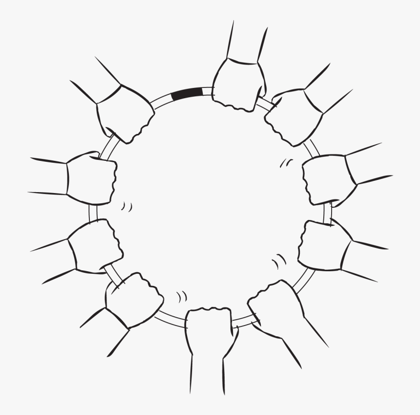 Overhead View Of Group Of Hands Holding Onto A Hula - Group Of People With Hula Hoop, HD Png Download, Free Download