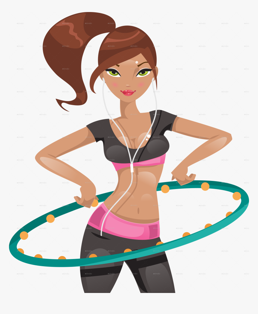 Exercising Clipart Hula Hoop - Exercise Hula Hoop Clipart, HD Png Download, Free Download