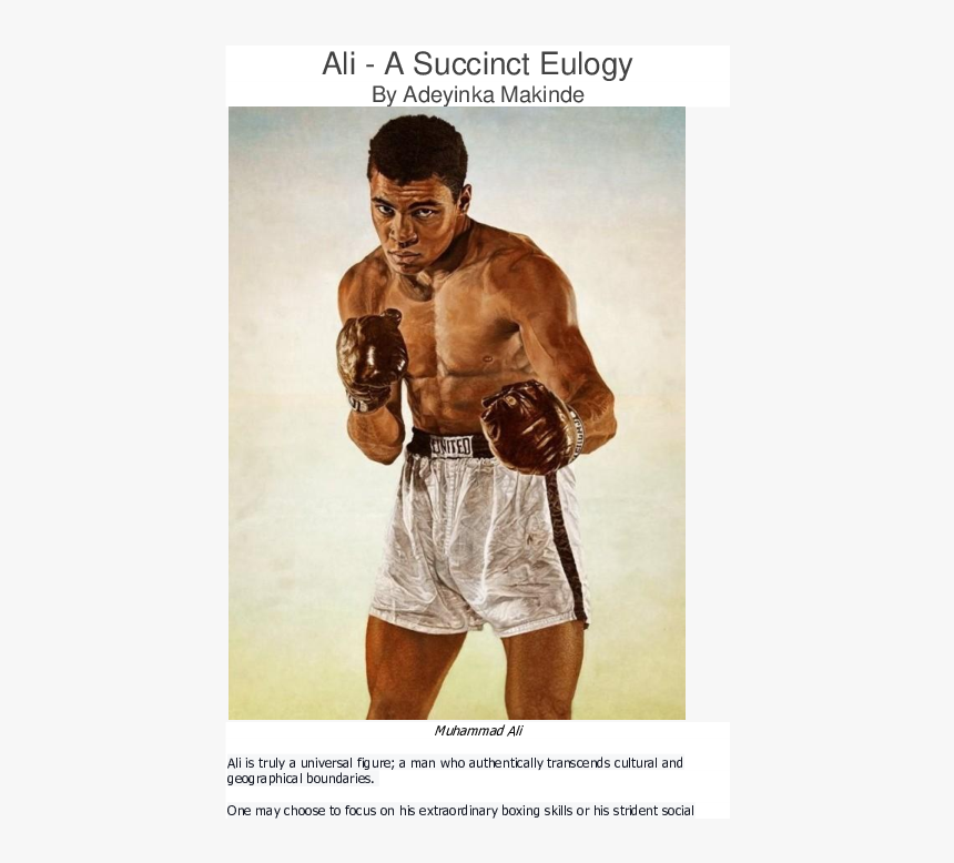 Muhammad Ali Don T Wait For The World, HD Png Download, Free Download