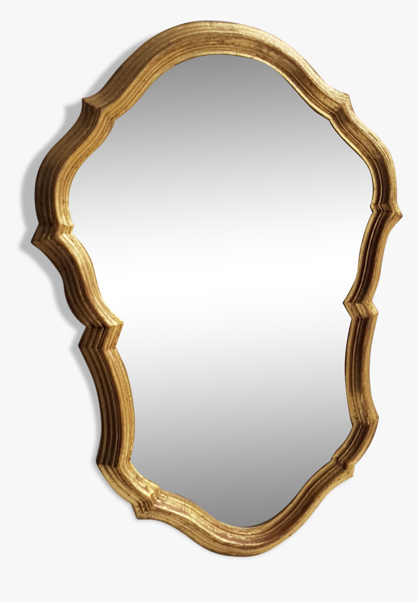 Former Mirror Frame Golden Wood 43x30cm - Mirror, HD Png Download, Free Download