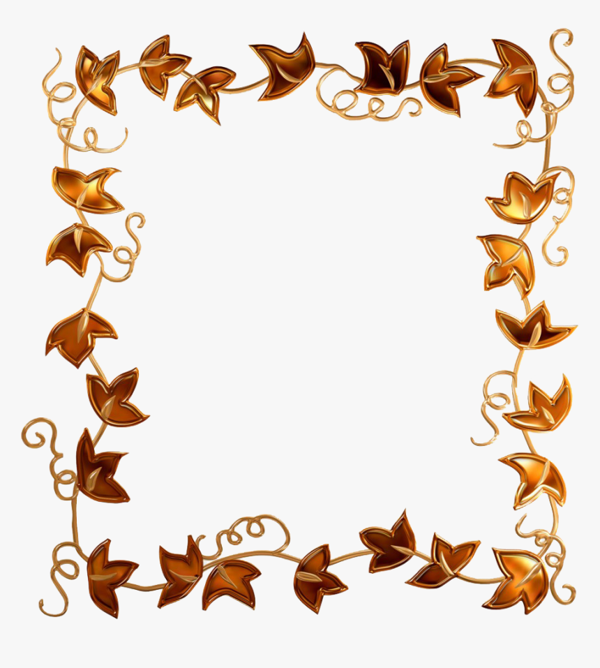 Autumn Border Frames Png Transparent Image - Frame Autumn Border Clipart Black And White, Png Download, Free Download