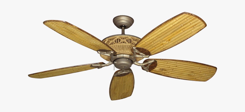 Picture Of Tiki Antique Bronze With - Bamboo Ceiling Fan, HD Png Download, Free Download