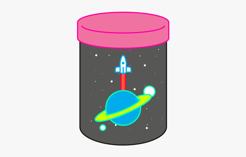 Space Jam Moon Stars Planet Space Jar Illustration, HD Png Download, Free Download