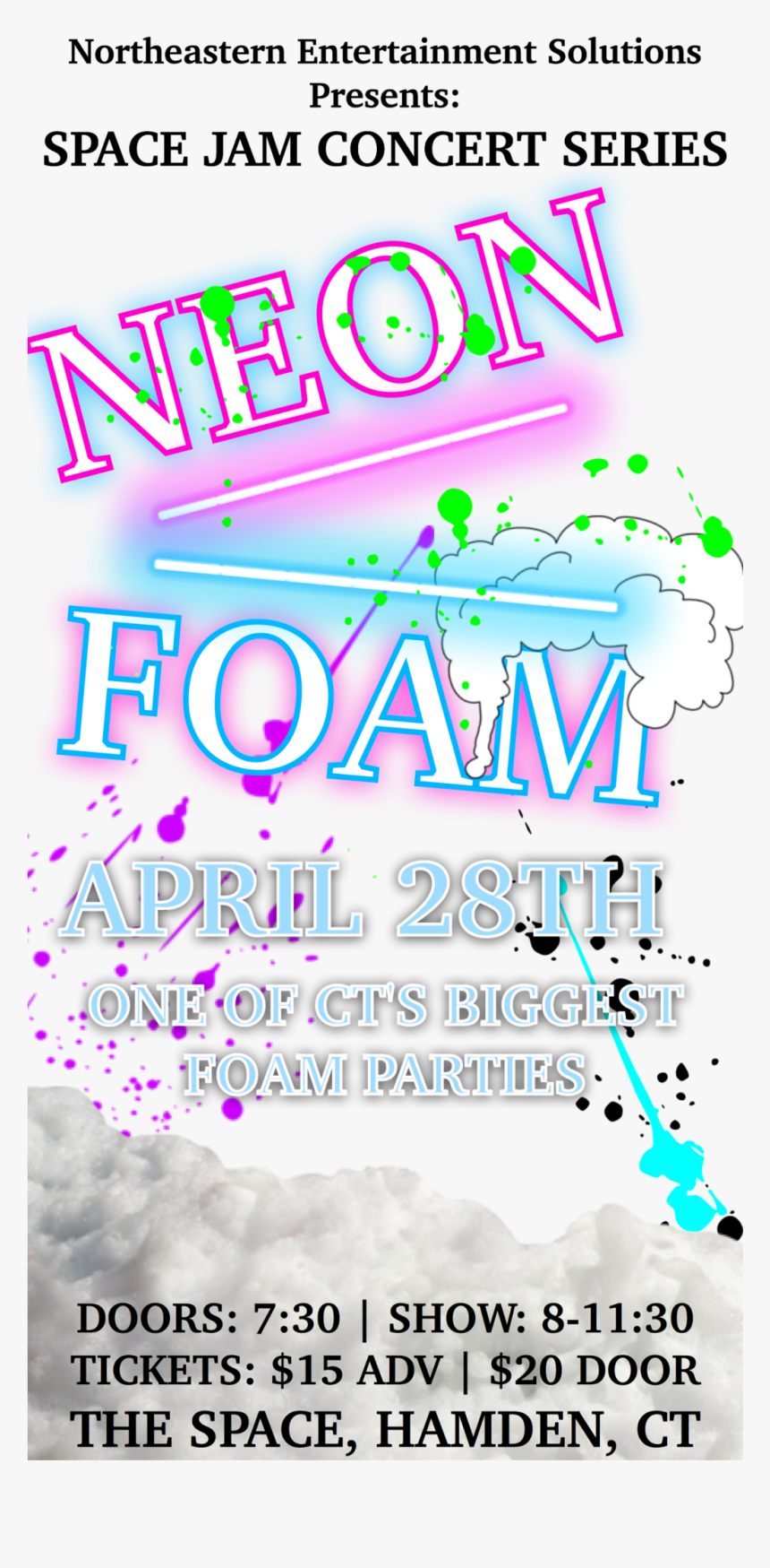 Neon Foam - Paint Splatter, HD Png Download, Free Download