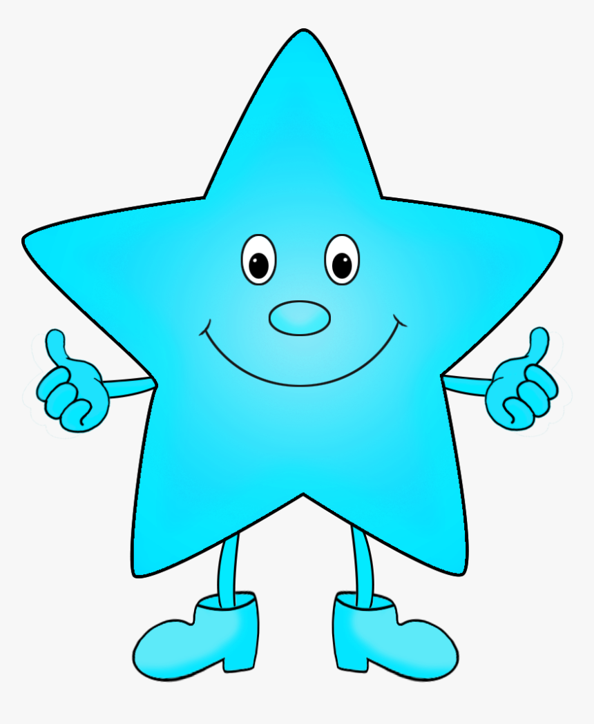 Star Clip Art Light Blue - Cartoon Colorful Star Clipart, HD Png Download, Free Download