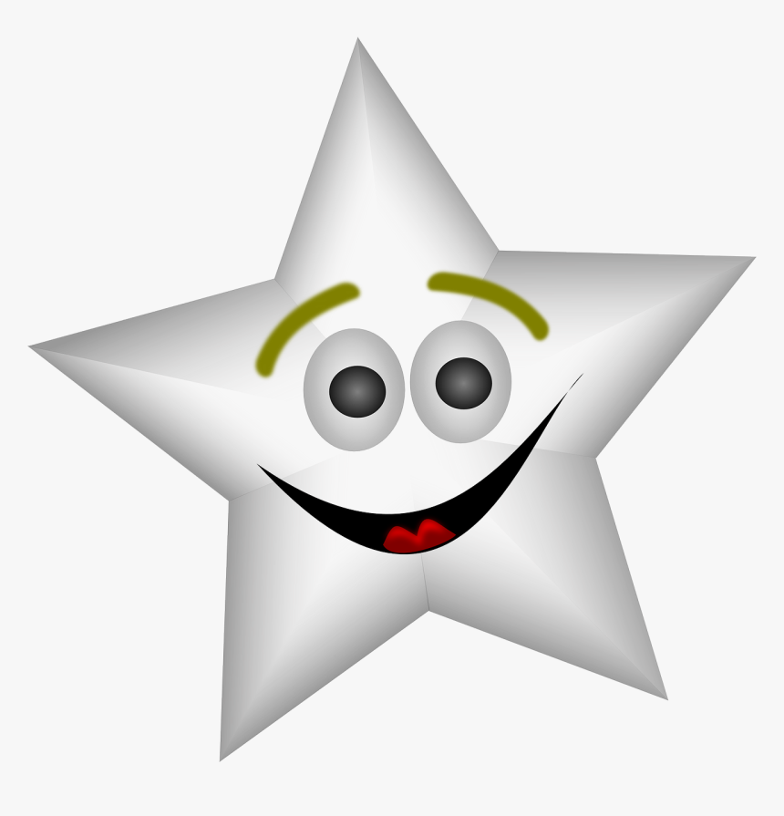 Smiling Star With Transparency - Cartoon Stars With Faces, HD Png Download, Free Download
