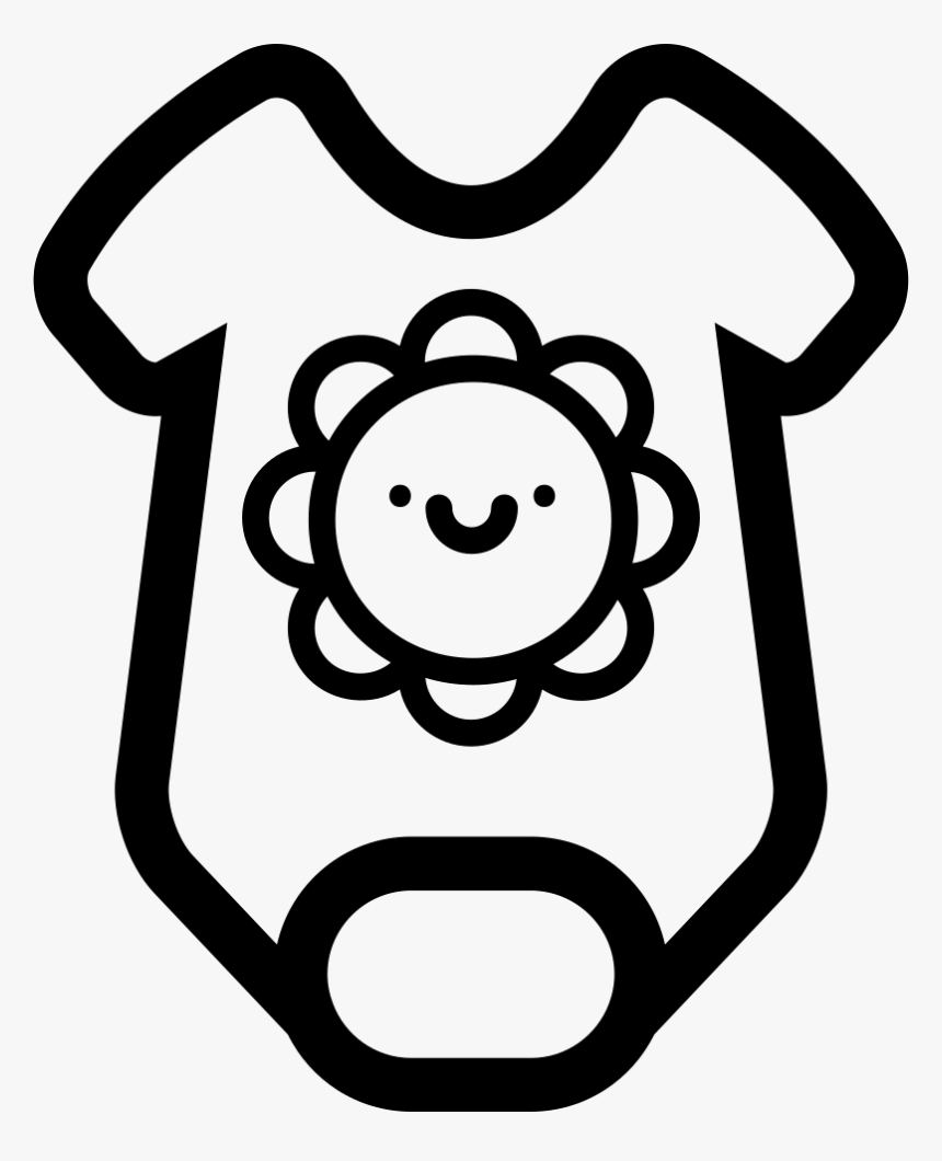 Baby Onesie Outline With Smiling Sun - Png Baby Clothes Icon, Transparent Png, Free Download