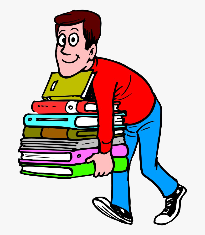 Image Result For Cartoon Of Male Librarian Carrying - Male Librarian Clip Art, HD Png Download, Free Download