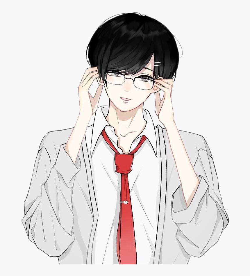 #anime #art #boy #glasses #cute - Cute Anime Boy With Glasses, HD Png Download, Free Download