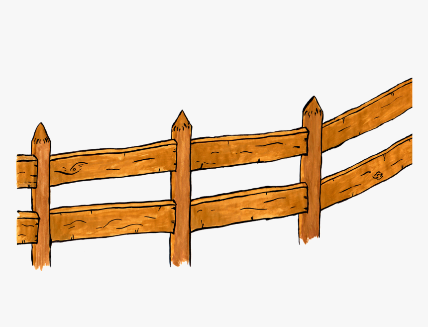 Fence Wood Watercolor Free Photo - Cartoon Fence, HD Png Download, Free Download