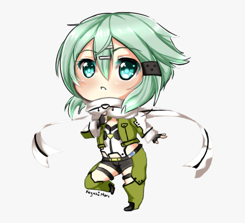 So I Re-do The Last Chibi Sinon I Did A Couple Weeks - Sinon Chibi Transparent, HD Png Download, Free Download