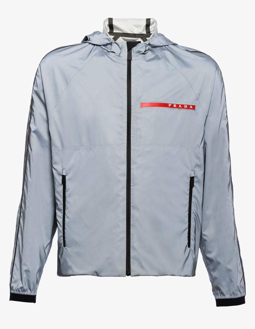 Reflective Nylon Windbreaker Lr-lx012 - Prada Jacket Grey Red, HD 